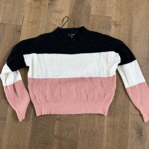 Womens Color Block Sweater, Med